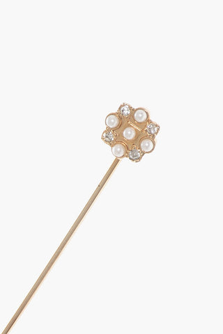 Metal D2 CLASSIC Tie Pin with Rhinestone Detail