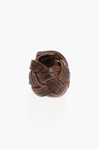 Braided Leather GLAMPING Ring with Metal Detail