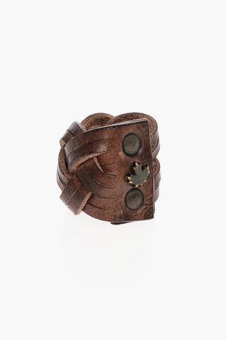 Braided Leather GLAMPING Ring with Metal Detail