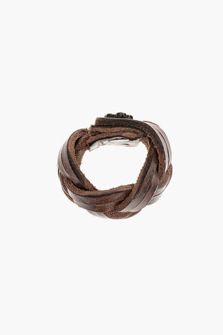 Braided Leather GLAMPING Ring with Metal Detail