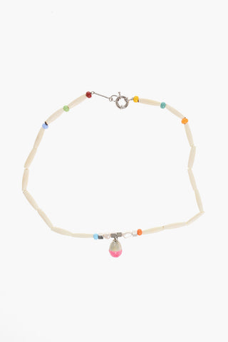 Necklace Embellished with Beads and Shell-Shaped Pendant