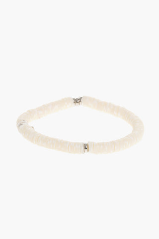 Beaded Anklet with Silver-Tone D2 Logo