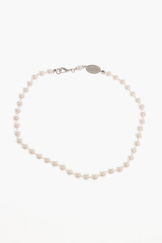 Solid Color Swarovski Pearls and Metal Choker Necklace