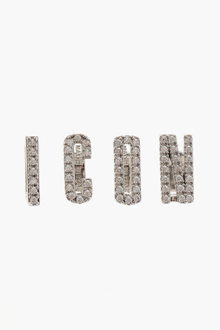 Metal BE ICON Hat's Clips Embellished with Rhinestones