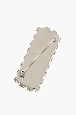 Metal D2 REFLECTOR Pin Embellished with Rhinestones