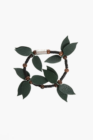 Wooden ALOHA SPIRIT Bracelet with Leather Details