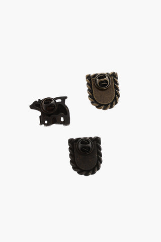 Set of 3 COWBOY Logoed Metal Pins