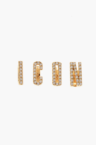 Metal BE ICON Hat's Clips Embellished with Rhinestones