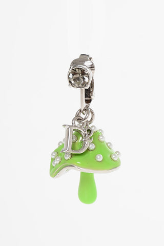 Single Clip-On Earring with Mushroom-Shaped Pendant