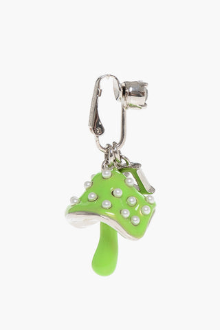Single Clip-On Earring with Mushroom-Shaped Pendant