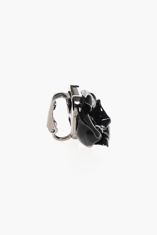 Single GOTHIC FLOWER Clip On Earring with Rose Shaped Design