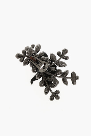 Metal Clip-On Earrings with Flower Shaped Design