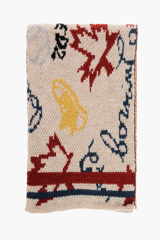 Alpaca Blend Scarf with Contrasting Details