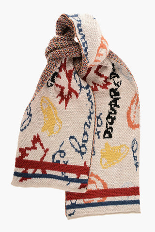 Alpaca Blend Scarf with Contrasting Details