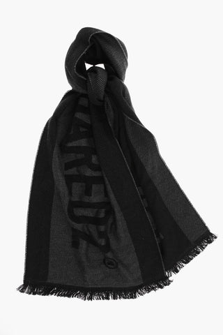 Sciarpa in Lana Bicolore con Maxi Logo