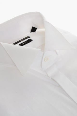 Wing-tip Cotton Shirt with Hidden Buttoning