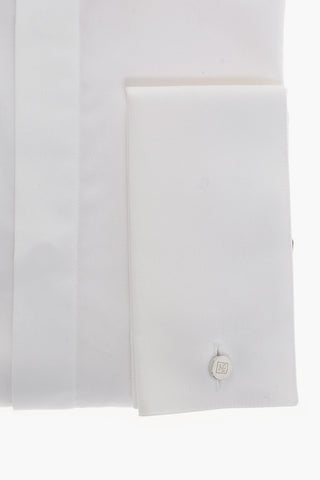Wing-tip Cotton Shirt with Hidden Buttoning