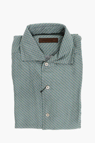 ID Camicia in Seta con Motivo a Pois
