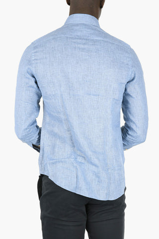 ID Camicia in Puro Lino con Collo Francese