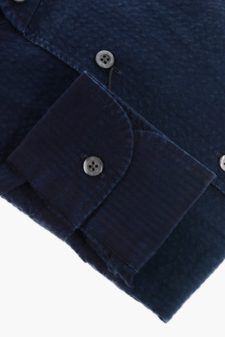 Jacquard Cotton Shirt with Standard Collar