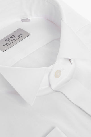 CC COLLECTION 윙팁 셔츠 숨김 단추 여밈