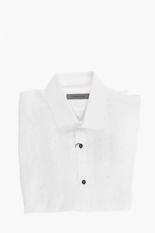 Cotton Tuxedo Shirt with Standard Collar