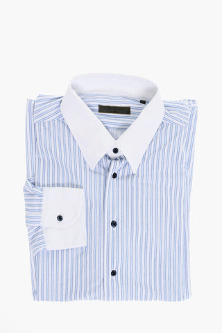 SUMISURA Stretch Fabric Shirt with Awning Motif