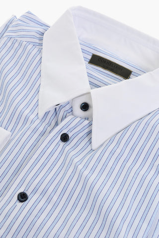 SUMISURA Stretch Fabric Shirt with Awning Motif