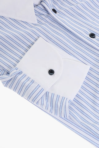 SUMISURA Stretch Fabric Shirt with Awning Motif