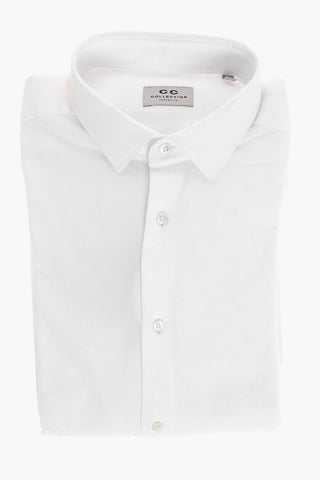 CC COLLECTION Piquet Cotton Shirt with Standard Collar