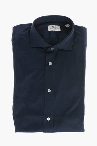 CC COLLECTION Cotton Jersey Shirt with Standard Collar
