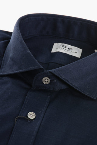 CC COLLECTION Camicia in Jersey di Cotone con Collo Francese