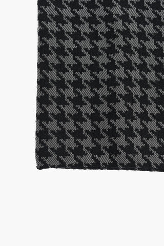 CC COLLECTION Houndstooth Patterned Pocket Square and Tie Set
