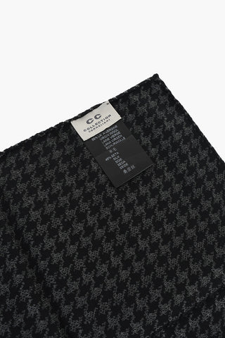 CC COLLECTION Houndstooth Patterned Pocket Square and Tie Set