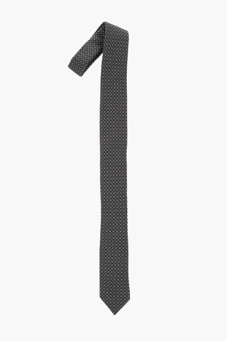 CC COLLECTION Geometric Patterned Jacquard Silk Blend Tie