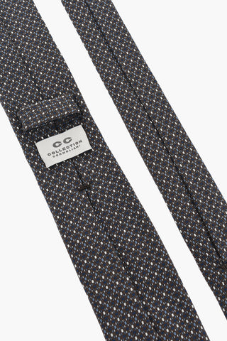 CC COLLECTION Geometric Patterned Jacquard Silk Blend Tie