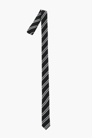 CC COLLECTION 실크 혼방 넥타이 가로 스트라이프 패턴