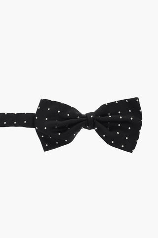 Polka Dot Patterned Silk Bow Tie