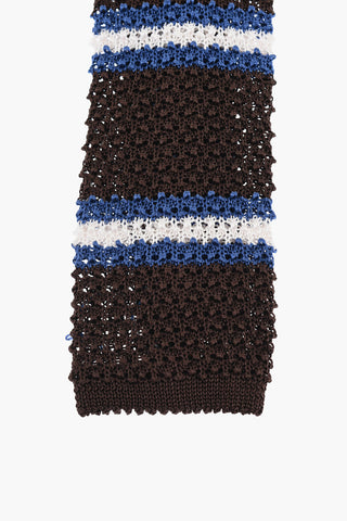 Cravatta Crochet in Seta con Motivo a Righe