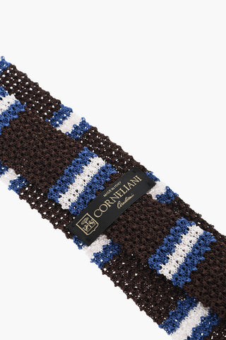 Cravatta Crochet in Seta con Motivo a Righe