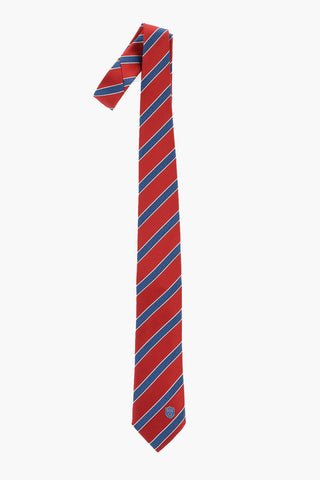 Oblique Striped Silk Tie