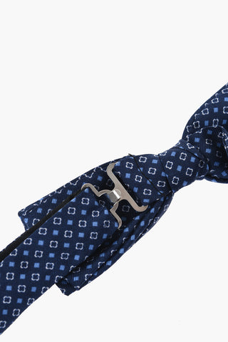 CC COLLECTION Papillon in Seta con Motivo Geometrico