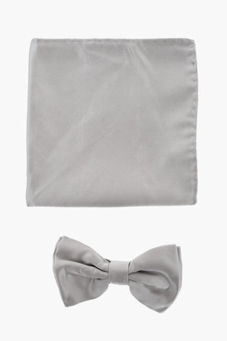 Silk Satin Pocket Square and Bow Tie Set