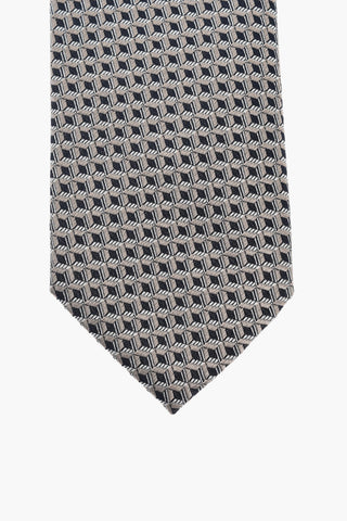 Cravatta in Seta Jacquard Motivo Geometrico