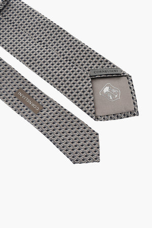 Geometric Patterned Jacquard Silk Tie