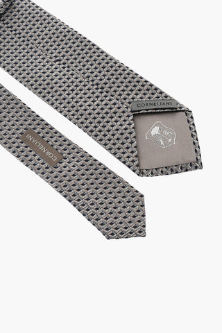 Cravatta in Seta Jacquard Motivo Geometrico