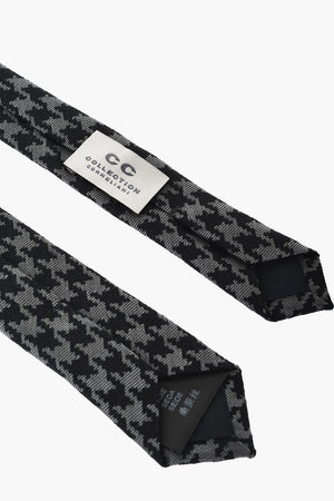 Cravatta Slim in Misto Lana Pied de Poule