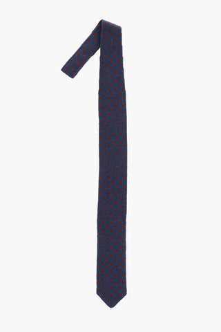 Geometric Patterned Cashmere Blend Tie