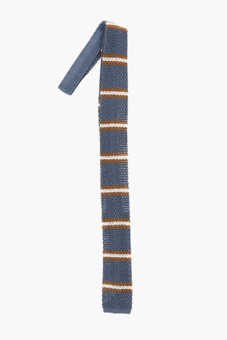 Cravatta in Maglia di Seta a Righe Balanced