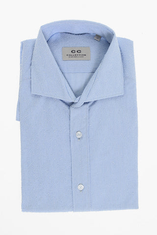 CC COLLECTION Camicia in Cotone Distressed a Righe Hairline